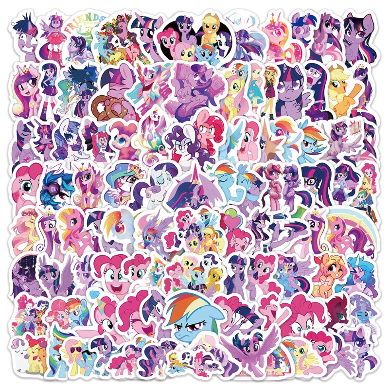 Anime Merchandise - 100pcs Cartoon My Little Ponys Twilight